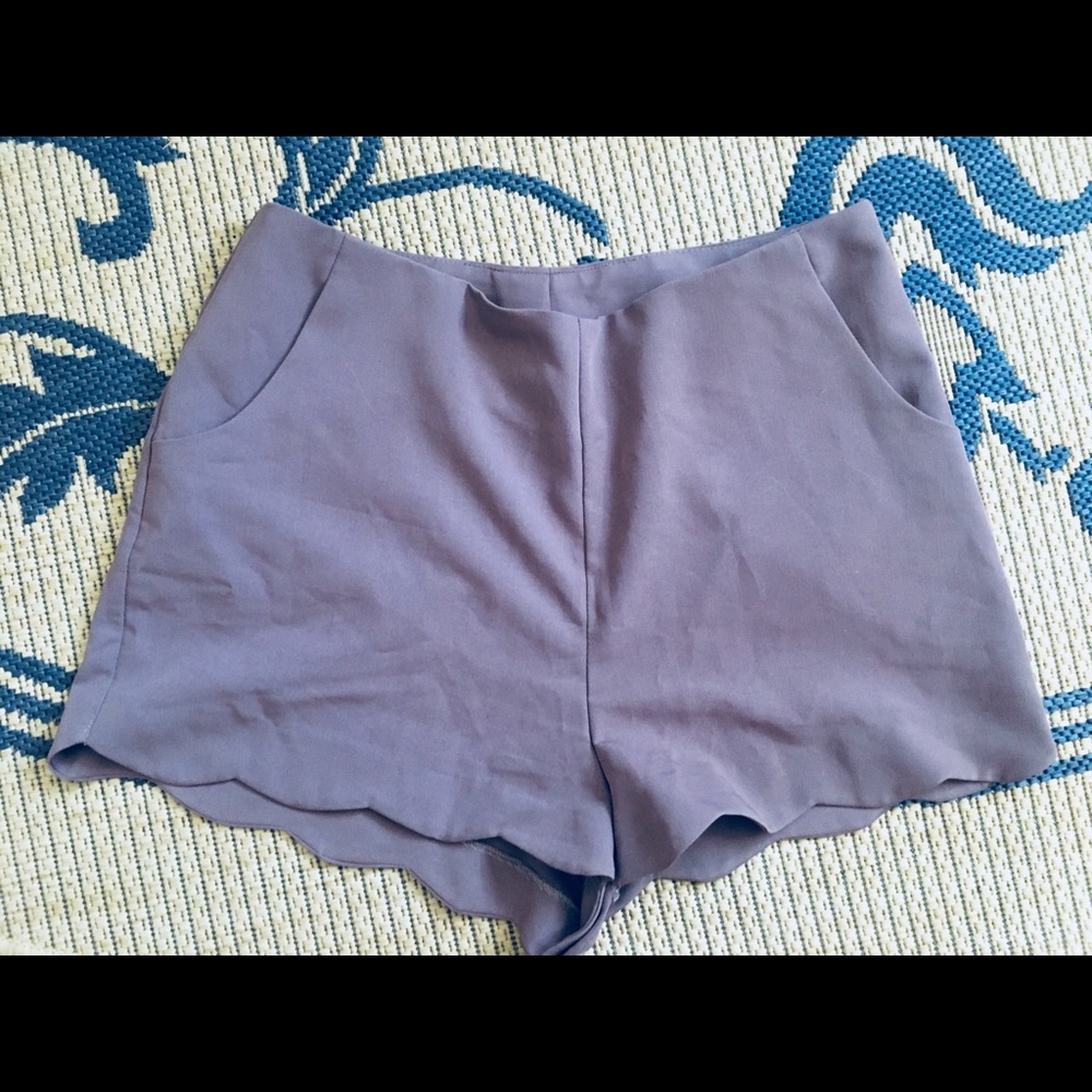ASOS purple scalloped shorts